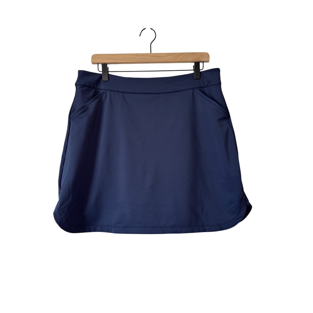 Peter Millar Womens Performance Alice Petal Hem Golf Skort Size L Navy Blue